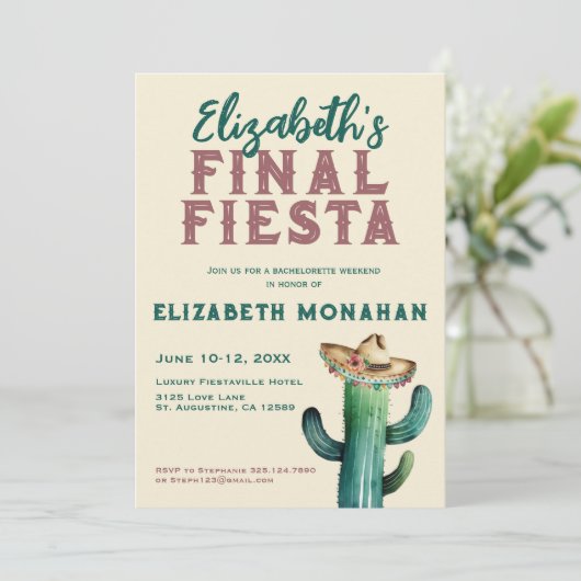 ウォーターカラーファイナルフィエスタバチェロレッテ招待状 招待状 (スタンド正面)