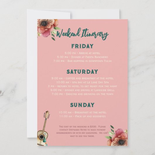 ウォーターカラーファイナルフィエスタバチェロレッテ招待状 招待状 (裏面)