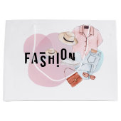 ウォーターカラーファッションロゴ ラージペーパーバッグ (正面)