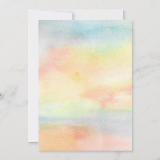 ウォーターカラーファミリーツリーバプテスマ《キリスト教》洗礼式や命名式 招待状 (裏面)