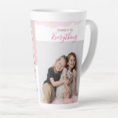 ウォーターカラーファミリーフォトコラージュマザーズデイコーヒー カフェラテマグ (右アングル)