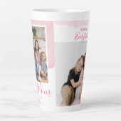 ウォーターカラーファミリーフォトコラージュマザーズデイコーヒー カフェラテマグ (正面)