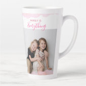 ウォーターカラーファミリーフォトコラージュマザーズデイコーヒー カフェラテマグ (右)