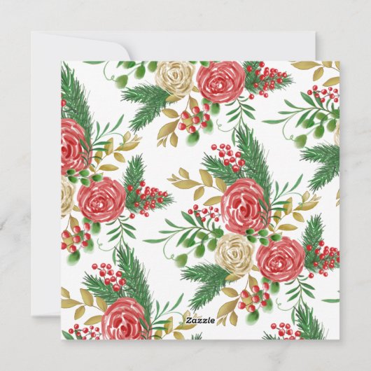 ウォーターカラーファミリーメリーフォト&ブライトホリデー シーズンカード (裏面)