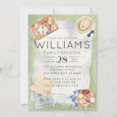 ウォーターカラーファミリー懇親会ピクニックブルーギンガム 招待状 (正面)