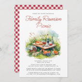 ウォーターカラーファミリー懇親会ピクニック招待状 招待状 (正面/裏面)