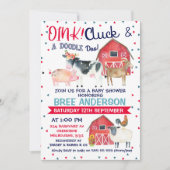 ウォーターカラーファームをテーマにしたベビーシャワーの招待 招待状 (正面)