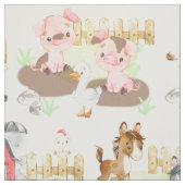 ウォーターカラーファームアニマルズベビー子供部屋 ファブリック (見本)