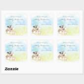 ウォーターカラーファームアニマルズ蔵書票 スクエアシール (シート)