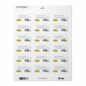 ウォーターカラーファームトラクタヘイ ラベル (フルシート)