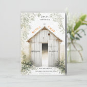 ウォーターカラーファームハウスカントリーウェディング招待状 招待状 (スタンド正面)