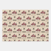 ウォーターカラーファームハウスカントリークリスマス ラッピングペーパーシート (正面)