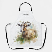 ウォーターカラーファームハウスヤギカスタム エプロン (正面)
