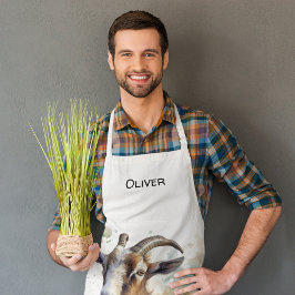 ウォーターカラーファームハウスヤギカスタム エプロン