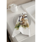 ウォーターカラーファームハウスヤギカスタム キッチンタオル