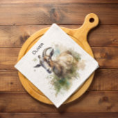 ウォーターカラーファームハウスヤギカスタム スタンダードカクテルナプキン