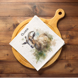 ウォーターカラーファームハウスヤギカスタム スタンダードカクテルナプキン