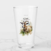 ウォーターカラーファームハウスヤギカスタム タンブラーグラス (正面)