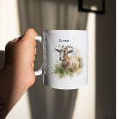 ウォーターカラーファームハウスヤギカスタム ツートーンマグカップ