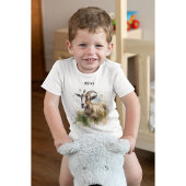 ウォーターカラーファームハウスヤギカスタム ベビーボディスーツ