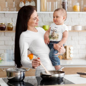 ウォーターカラーファームハウスヤギカスタム ベビーボディスーツ