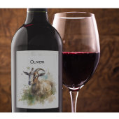 ウォーターカラーファームハウスヤギカスタム リキュールボトルラベル