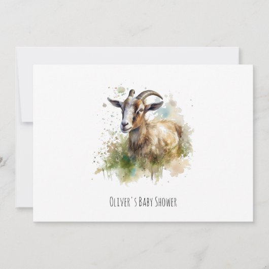 ウォーターカラーファームハウスヤギカスタム 招待状 (正面)
