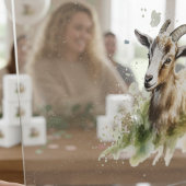 ウォーターカラーファームハウスヤギカスタム、発泡ボード アクリルサイン