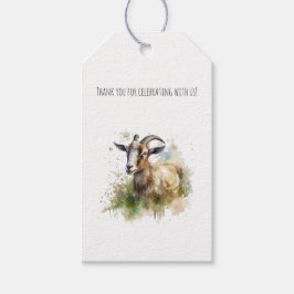 ウォーターカラーファームハウスヤギカスタム、発泡ボード ギフトタグ