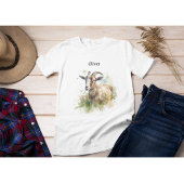 ウォーターカラーファームハウスヤギカスタム Tシャツ