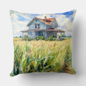 ウォーターカラーファームハウス&コーンフィールド クッション (裏面)