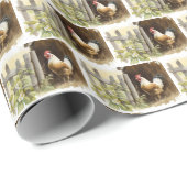 ウォーターカラーファームルースター ラッピングペーパー (ロールコーナー)