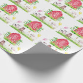 ウォーターカラーファーム誕生日動物 ラッピングペーパー (角)