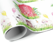 ウォーターカラーファーム誕生日動物 ラッピングペーパー (ロールコーナー)