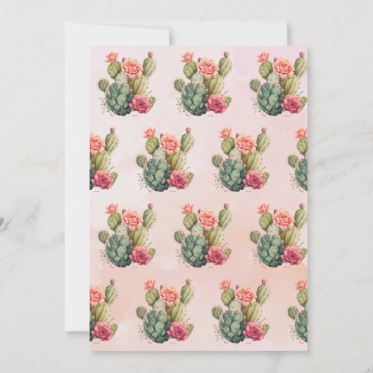 ウォーターカラーフィエスタサボスフローラブライダルシャワー 招待状 (裏面)