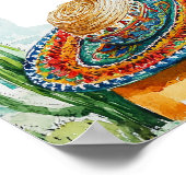 ウォーターカラーフィエスタブライダルシャワーウェルカムサイン ポスター (角)