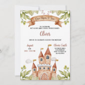 ウォーターカラーフェアユタリーキャッスル子供の誕生日パーティー 招待状 (正面)