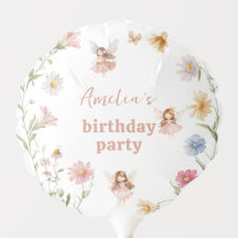 ウォーターカラーフェアリーのワイルドフラワーの誕生日ガールガーデン