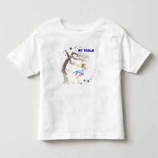 ウォーターカラーフェアリー マイレルム かわいいトドラーTシャツ トドラーTシャツ