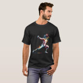 ウォーターカラーフェンシングスポーツフェンサー Tシャツ (正面フル)
