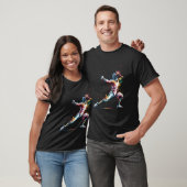 ウォーターカラーフェンシングスポーツフェンサー Tシャツ (ユニセックス)