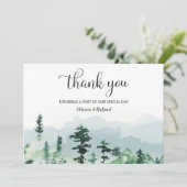 ウォーターカラーフォレストアウトドア結婚ーズありがとう 招待状 (スタンド正面)
