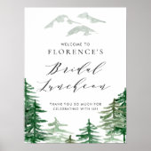 ウォーターカラーフォレストウッドランドブライダルランチョンウェルカム ポスター (正面)