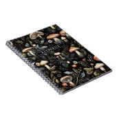 ウォーターカラーフォレストグリーンリーマッシュルーム秋 ノートブック (右側)