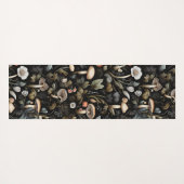 ウォーターカラーフォレストグリーンリーマッシュルーム秋 ヨガマット (裏面(横))