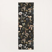 ウォーターカラーフォレストグリーンリーマッシュルーム秋 ヨガマット (裏面)