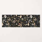 ウォーターカラーフォレストグリーンリーマッシュルーム秋 ヨガマット (正面(横))