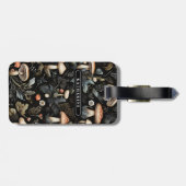 ウォーターカラーフォレストグリーンリーマッシュルーム秋 ラゲッジタグ (裏面横)