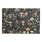 ウォーターカラーフォレストグリーンリーマッシュルーム秋 枕カバー (裏面)