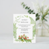 ウォーターカラーフォレストグリーン結婚リーズゲスト詳細 エンクロージャーカード (スタンド正面)